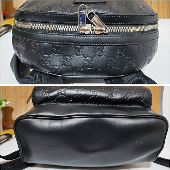 Gucci Black Signature Leather Backpack - Picture 6 of 12